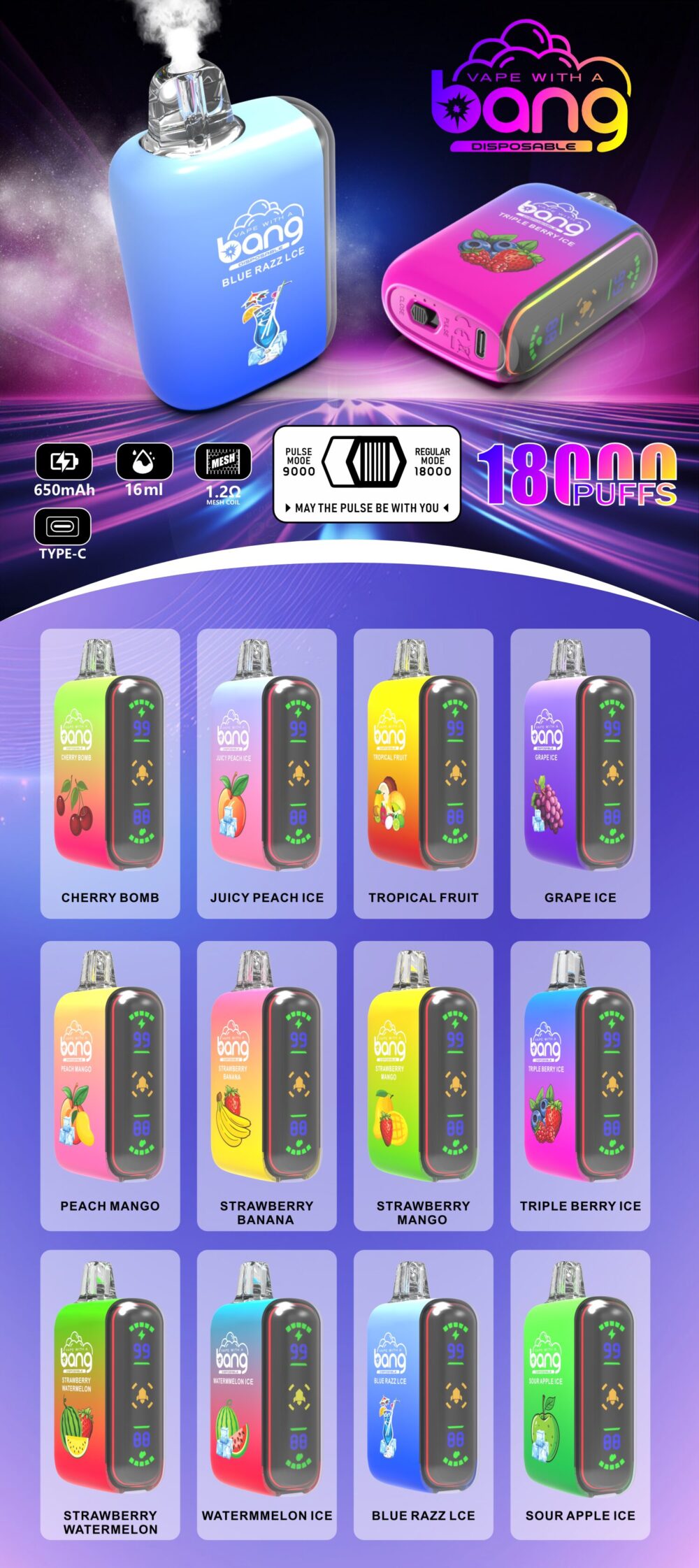 Bang Rocket 18000 Puffs 18k Disposable Vape - Afbeelding 2