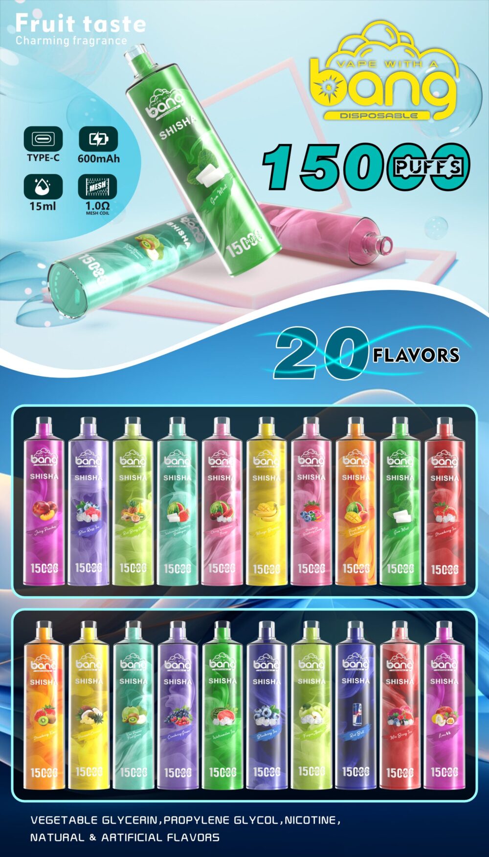 Bang ShiSha 15000 15K Puffs Disposable Vape - Afbeelding 11